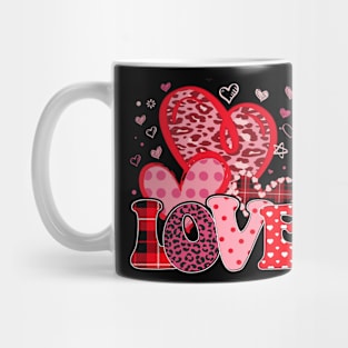 Leopard Heart - Buffalo Plaid Heart Valentine Day  Love Heart Mug